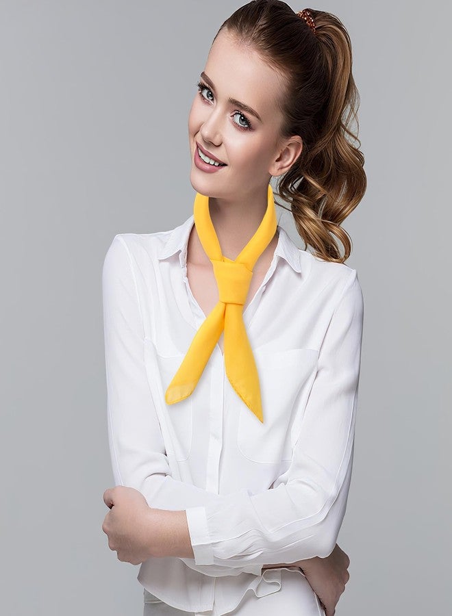 GHGMAO Chiffon Scarf Ribbon Neck Scarf Square Bandana Handkerchief for Halloween Men Women Costume Scarves Accessories (Yellow) - Image 2